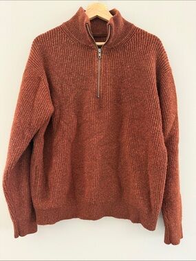 Muji 100% Wool Half-Zip Sweater - XL